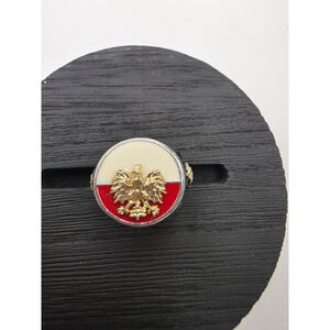 Vintage Polish Eagle Signet Ring – Heraldic Patriotic Men’s Size 9